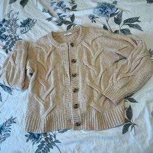 Cozy Tan Cable Knit Sweater